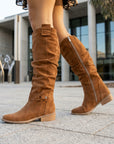 Mia | Women's Soft Leather Knee High Boots – Chic Slouch Style