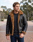 Zayden | Shearling Men’s Coat with Rugged Style