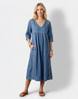 Ruby | Denim Dress with Elegant Lace Details