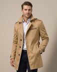Oscar | Black Trench Men's Coat with Belted Waist