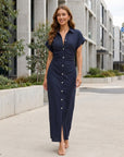 Amelia | Denim Dress with Tailored Midi Cut