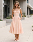 Grace | V-Ausschnitt Korsett Maxi Kleid für Hochzeitsgäste