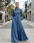 Willow | Denim Dress with Long Sleeve Maxi