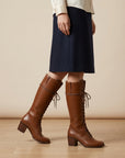 Ivy | Women's Vintage Knee High Boots – Lace-Up Riding Style