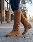Grace | Women's Suede Knee High Boots – Slouch Casual Style