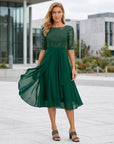 Chloe | Lace & Chiffon A-Line Wedding Guest Dress
