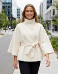 Lila | Long Wool Women's Coat with Removable Belt