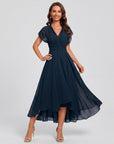 Zoe | V-Neck A-Line Mini Wedding Guest Dress