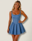 Georgia | Denim Dress with Casual Halter Design