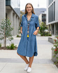 Chloe | Denim Dress with Effortless Shirt Design
