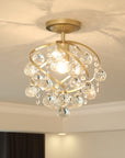Crystal Pendant Light - Elegant Design with Brass Accents 2