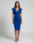 Frankie | Cocktailkleid mit langen Ärmeln und Rüschendetails