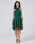 Ivy | Burgundy Halter Midi Cocktail Dress