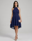 Ivy | Burgundy Halter Midi Cocktail Dress