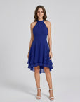 Ivy | Burgundy Halter Midi Cocktail Dress