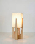 Modern Floor Lamp - Handcrafted Fabric & Wooden Base for Cozy Lighting 0