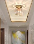 Modern Flush Mount Ceiling Light - Elegant Crystal Shade Design 11