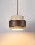 Pendant Light - Unique Travertine and Wood Design for Modern Spaces 0