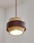 Pendant Light - Unique Travertine and Wood Design for Modern Spaces 4