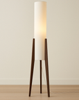 Solid Walnut Floor Lamp - Cozy Warm White Glow for Elegant Spaces 0