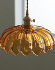 Vintage Glass Pendant Light - Retro Floral Design for Elegant Ambiance 2