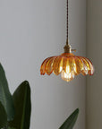 Vintage Glass Pendant Light - Retro Floral Design for Elegant Ambiance 4