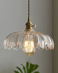 Vintage Glass Pendant Light - Retro Floral Design for Elegant Ambiance 8