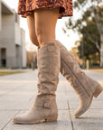 Mia | Women's Soft Leather Knee High Boots – Chic Slouch Style