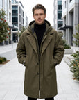 Leo | Men's Coat with Hooded Overcoat Design