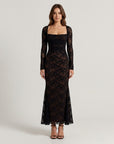Amelia | Spitzen-Maxikleid mit langen Ärmeln für Hochzeitsgäste
