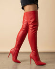 Zoe | Women's Stretch Knee High Boots – Pointed Stiletto Heel