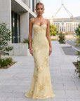 Ruby | Floral Corset Maxi Wedding Guest Dress