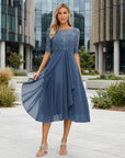 Chloe | Lace & Chiffon A-Line Wedding Guest Dress