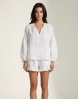 Odette | Ruffle Detail Women’s Blouse Set for Cozy Lounging