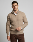 Harrison | Cable Knit Half Zip Men’s Sweater for Modern Comfort