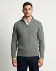 Harrison | Cable Knit Half Zip Men’s Sweater for Modern Comfort