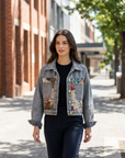 Kirra | Floral Detail Women’s Denim Jacket for Everyday Styling