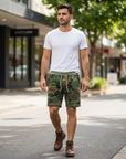 Gareth | Patterned Utility Men’s Shorts for Casual Wear