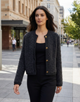 Katrina | Damen-Strickjacke mit Teddystoff für gemütlichen Stil