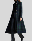 Women's Coat Plaid Coatigan Longline | Check Coat - Image 4