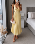 Women's Homecoming Dress Halter Pleated Maxi | Evening Dress