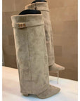 Women's Western Boots Black Heeled Knee High | Footwear - Image 10
