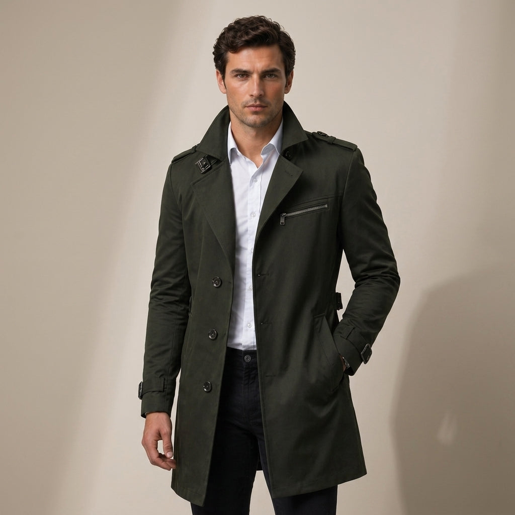 Charlie | Men's Coat with Timeless Trench Style