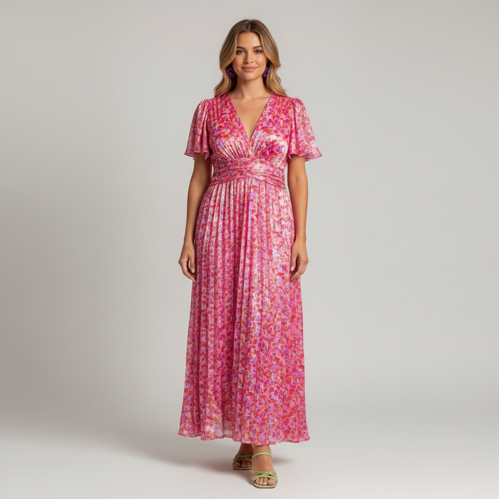 Sophie | Floral Maxi Dress with Sleeves