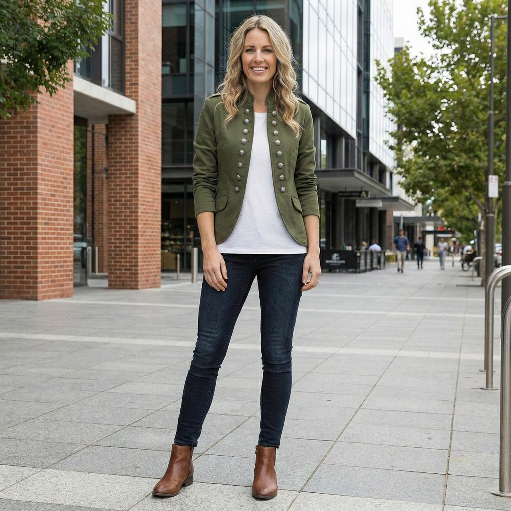 Samantha | Military Style Blazer with Unique Design