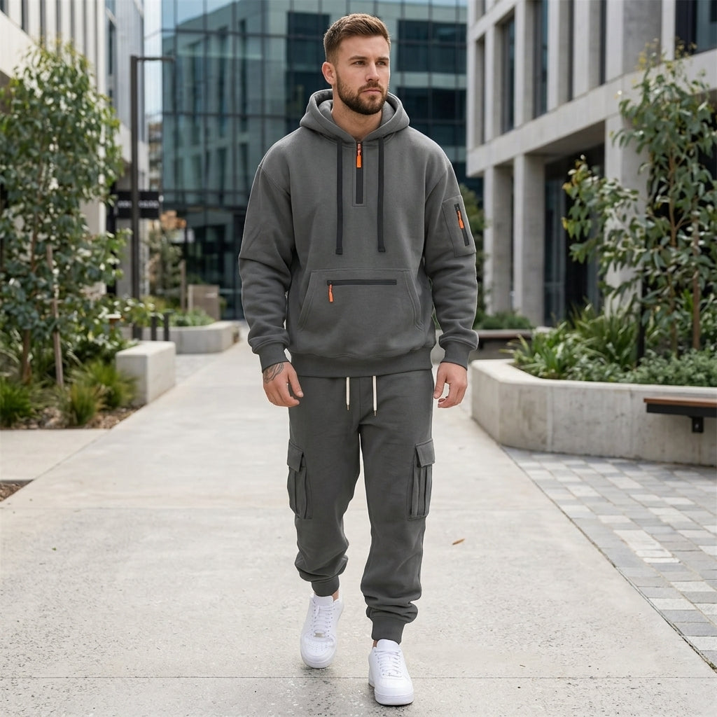Angus | Men's Tracksuit – Hoodie &amp; Cargo Joggers with Adjustable Hood