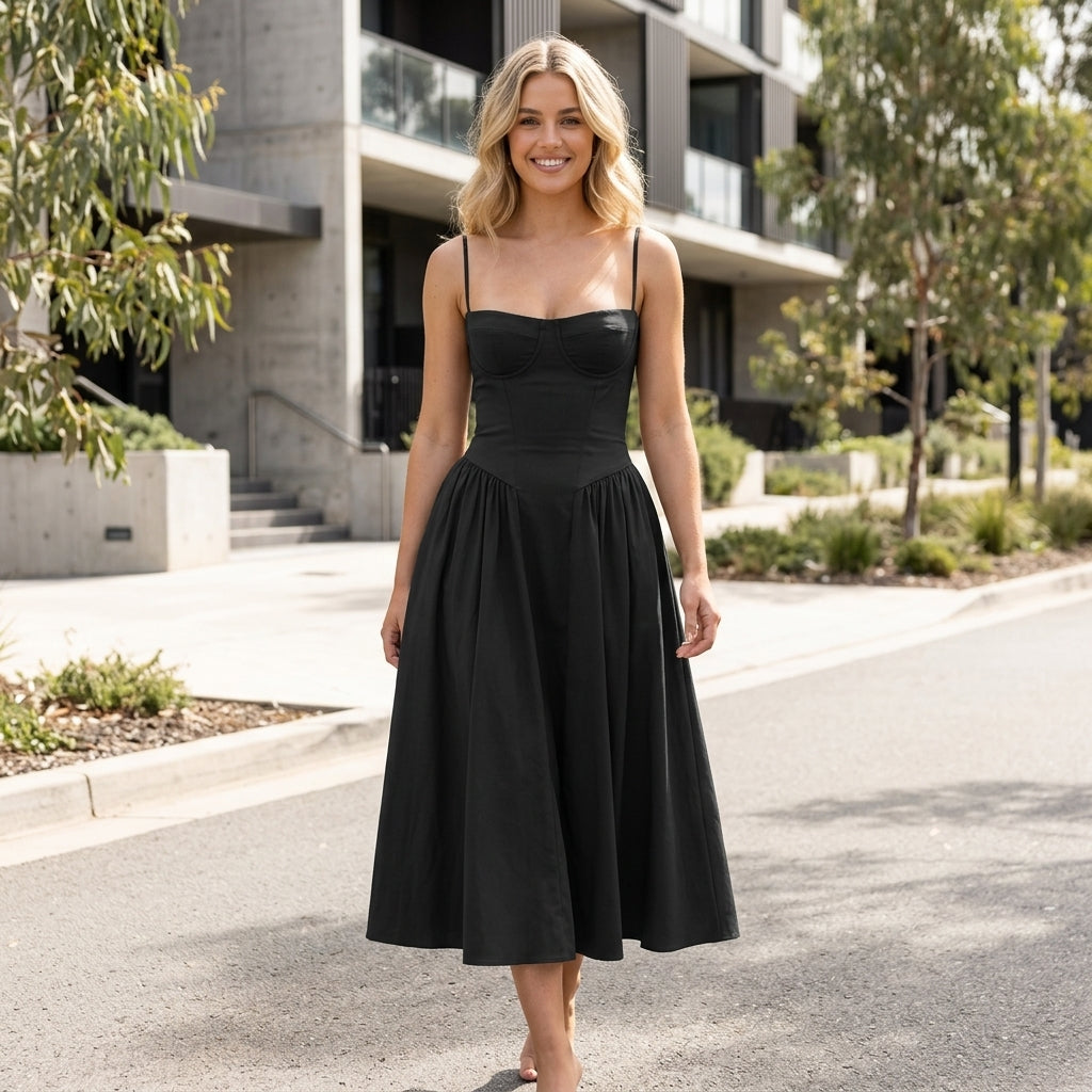 Grace | V-Neck Corset Maxi Wedding Guest Dress