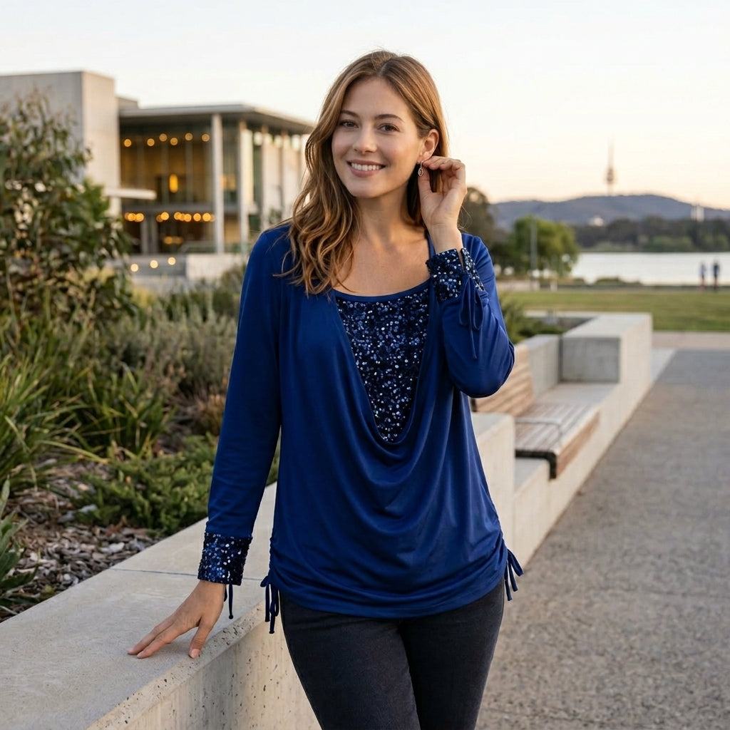 Nadia | Women’s Blouse with Elegant Sequin Detail