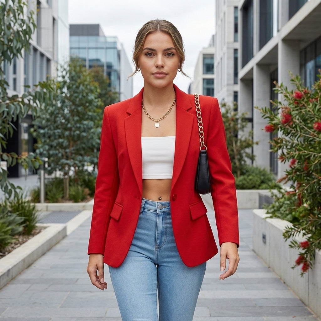 Amelia | Elegant White Women's Blazer