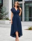 Zoe | V-Neck A-Line Mini Wedding Guest Dress